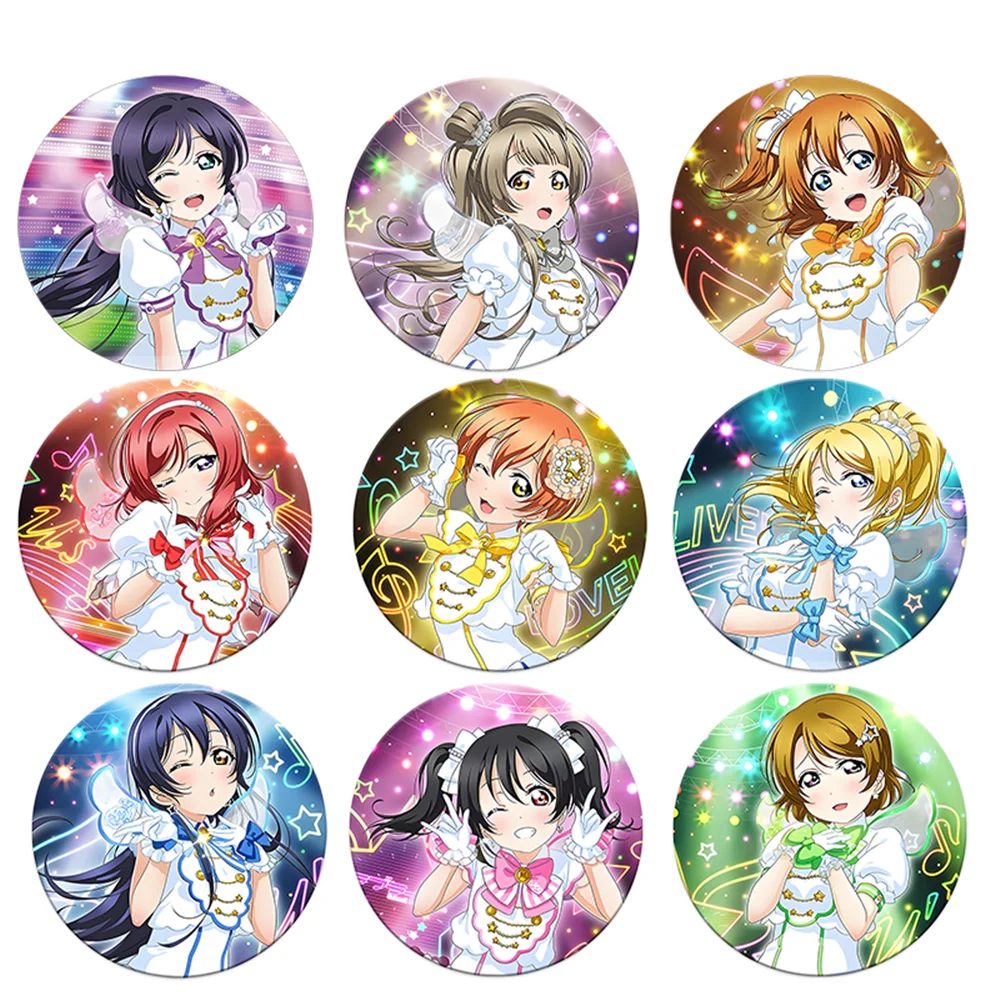 

58 мм аниме Lovelive Kōsaka Honoka Minami Kotori Sonoda Umi Ayase Eli косплей костюм значок булавка SPTE жесть брошь реквизит подарок