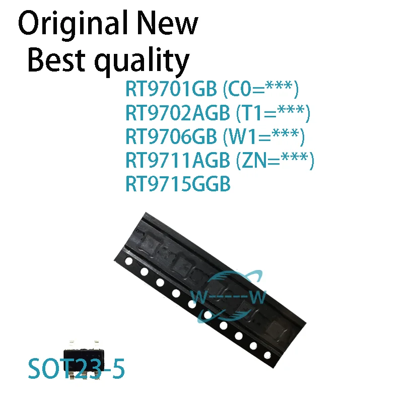 (10 PCS)NEW RT9701GB C0= RT9702AGB T1= RT9706GB W1= RT9711AGB ZN= RT9715GGB RT9701 RT9702A RT9706 RT9711A RT9715 SOT23-5 IC CHIP