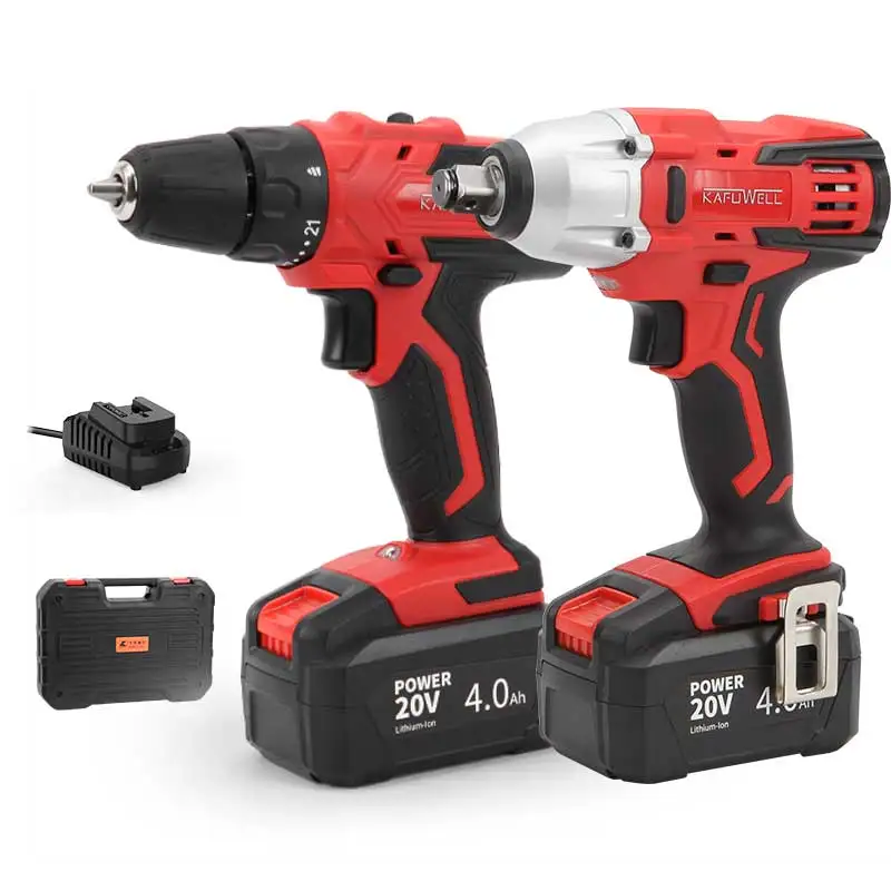 

PA4960A 2-piece Electric Drill and Impact Wrench 20V Cordless Electric Drill Machine Kit