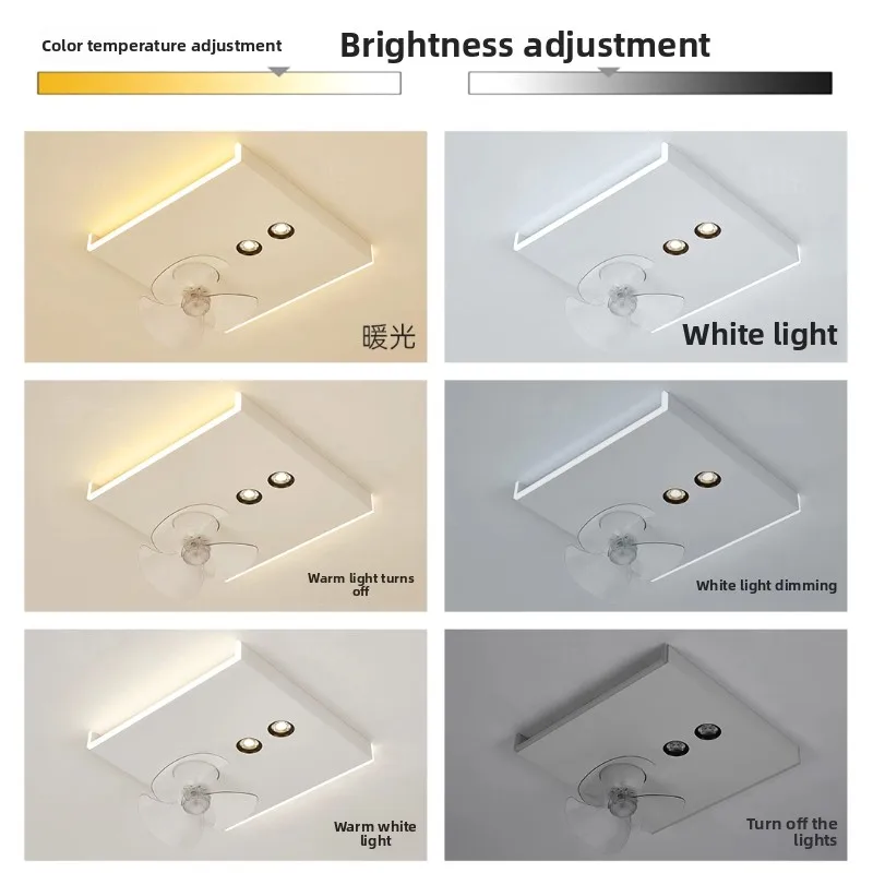 Creative Fan Light Led Dining Room Living Room Light Simple Modern Ceiling Master Bedroom Room 2025 New Lamps