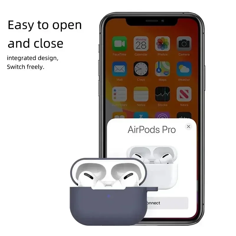 حافظة حماية لهاتف AirPods Pro مصنوعة من السيليكون بلون جديد وسماعة رأس بلوتوث Apple غطاء حماية ناعم