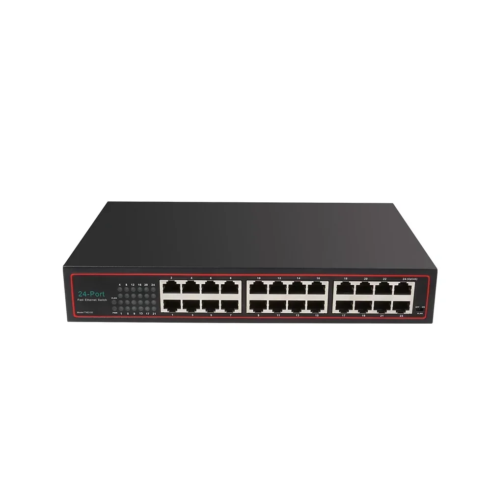 Harga pabrik yang baik tidak dikelola 24 port 10/100Mbps Megabit ethernet switch casing Metal