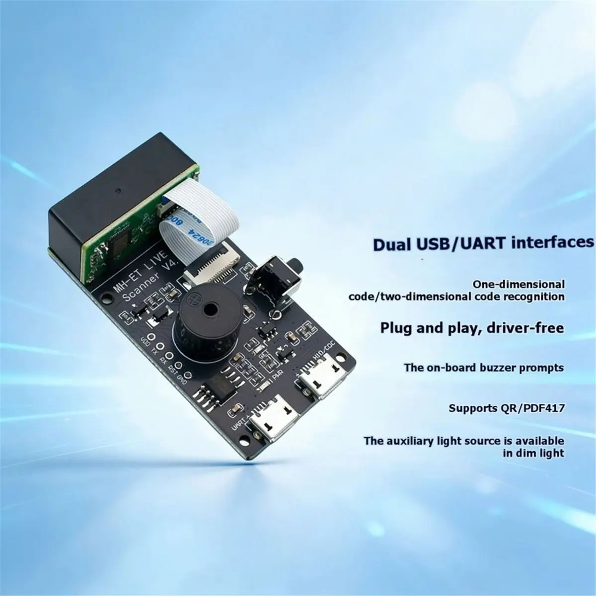 Scanner V4.0 Serial Embedded 2D Barcode Scanning Engine Recognition Module Dock Scanner