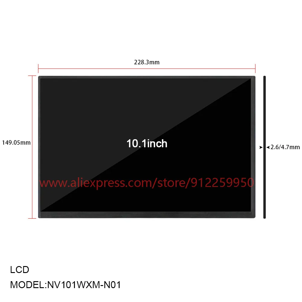 10.1 Inch LCD Module Screen 40 Pins LVDS 1280×800 Brightness 400 With Touch Panel Driver Board NV101WXM-N01