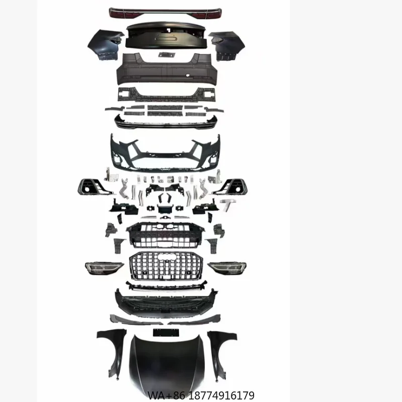 

New A8 D4 Body Kit Upgrade 22 D5PA Horch Style No Cut Front/Rear Bumper Grills & Side Skirts for A8 1-17