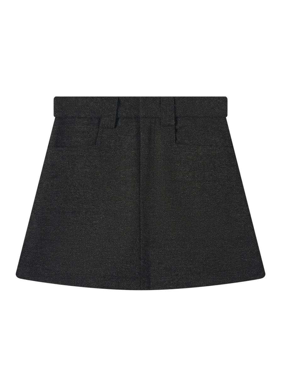 

Юбка IAMCPLUS с высокой талией, А-силуэт, с поясом, для женщин, черная, утягивающая, универсальная, для офиса, осень-зима, короткая юбка