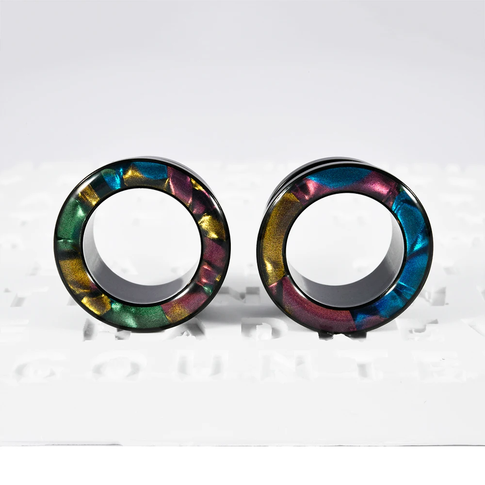 1PC Stainless Steel Mix Colors Shell Hollow Ear Expanders Gauges Ears Plugs Tunnels Body Piercing Jewelry 6-25mm