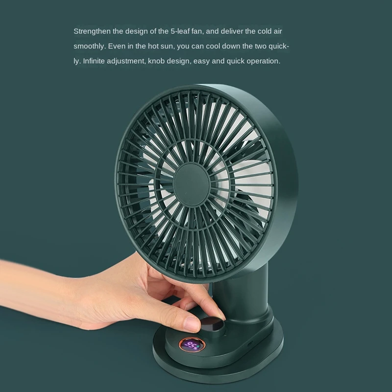 Desktop Small Fan Portable Charging Clip Type Shaking Head Electric Fan With Remote Control -Black