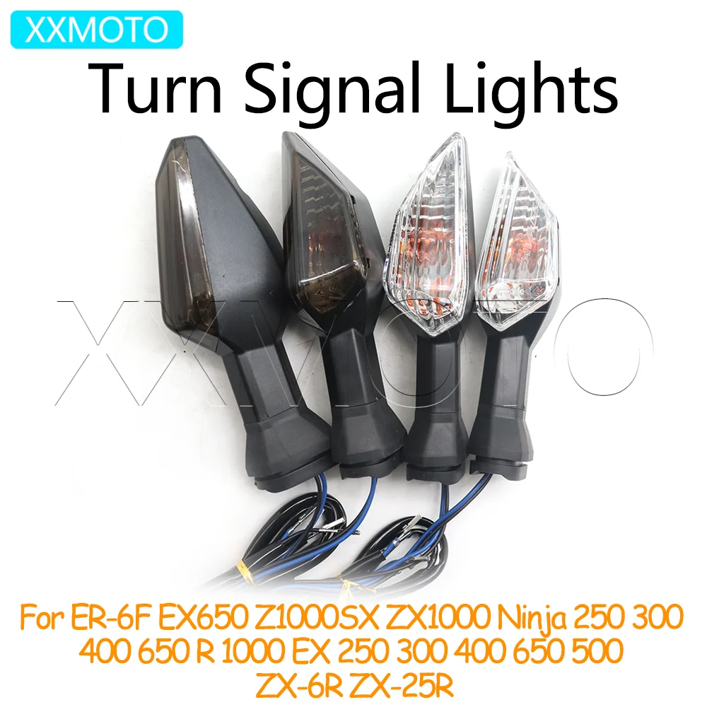 For Kawasaki ER-6F EX650 Z1000SX Ninja 250 300 400 650 R 1000 ZX-6R ZX-25R EX 250 300 Motorcycle Turn Signals Lights Indicators