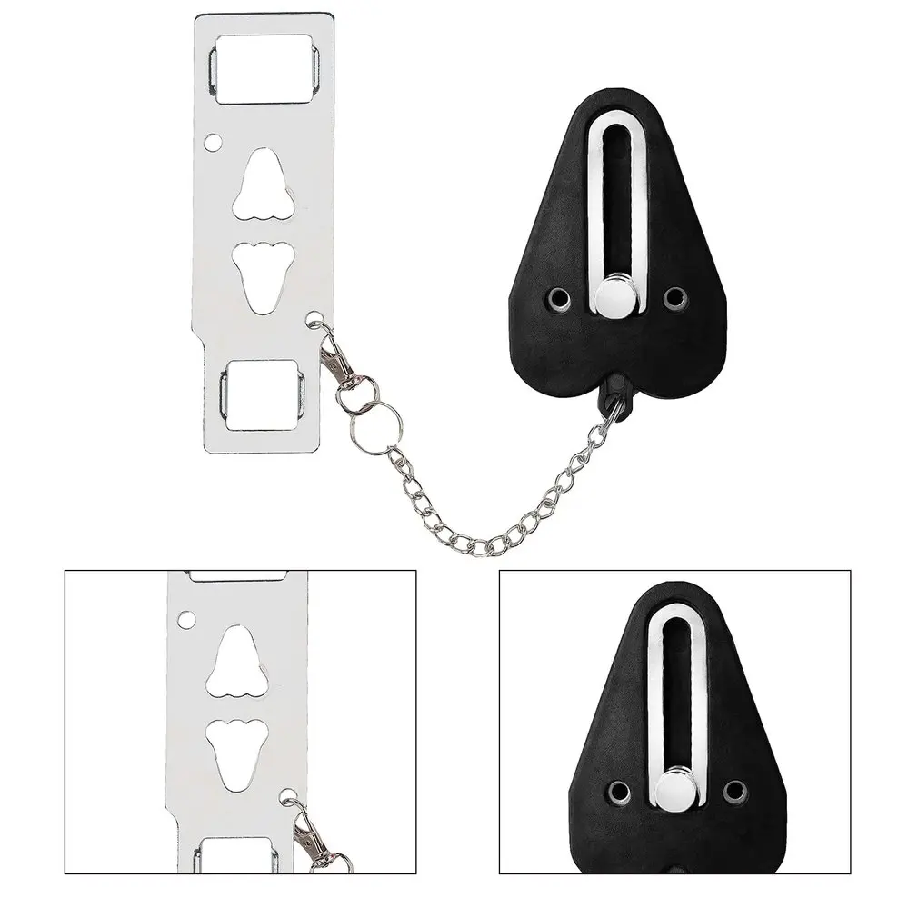 Portable Door Lock Double Hole Security Door Locker Travel Lockdown Lock Latch Door Lock Security Devices for Airbnb School