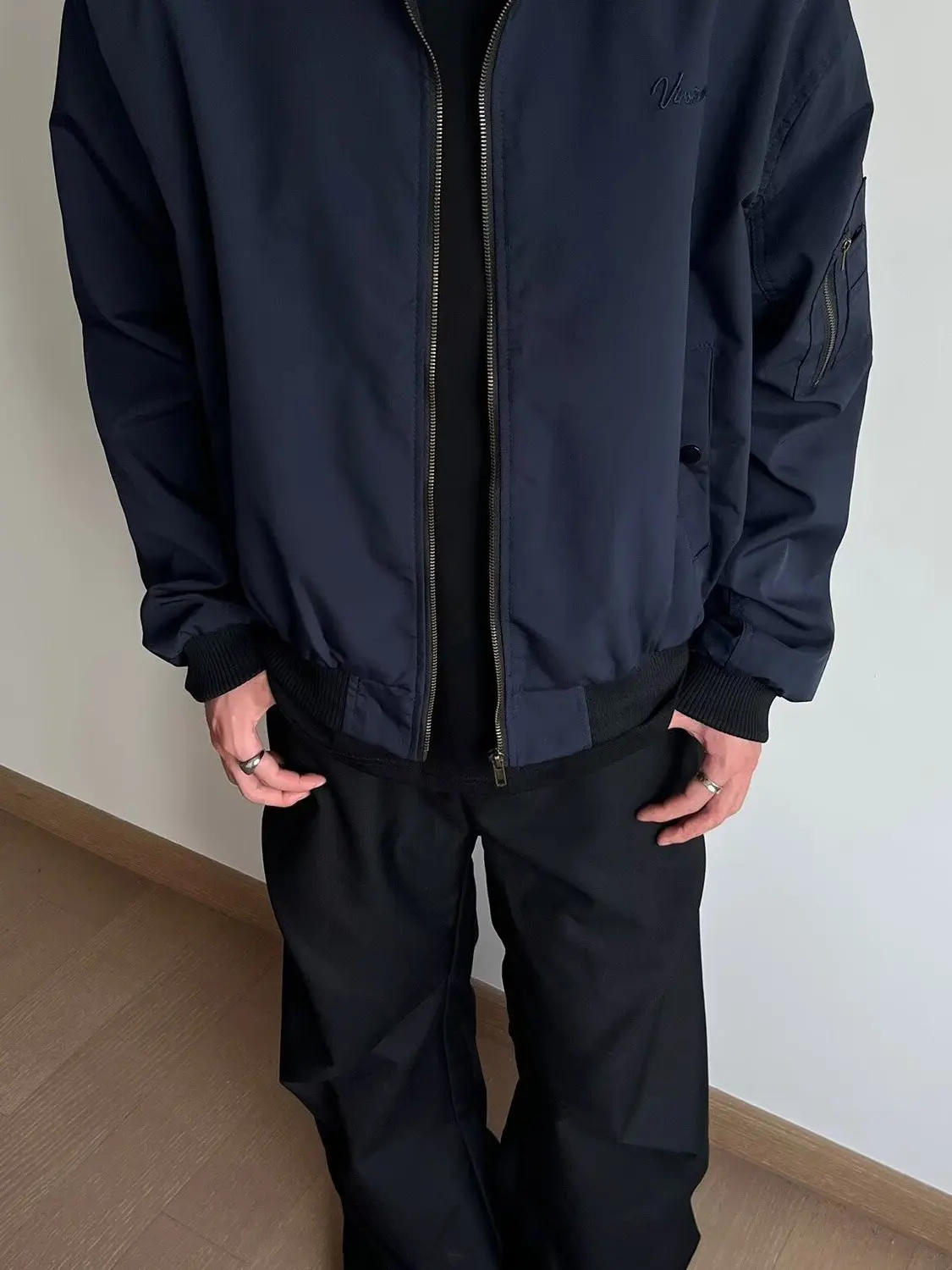 

Повседневная мужская куртка Sli, свободная посадка в стиле хип-хоп, уличная одежда, Гонконг, хлопковая длинная застежка-молния, без бренда