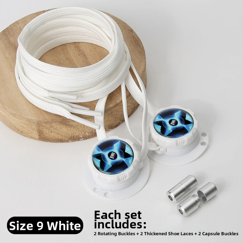 1 Pair Wide Flat Design No-Tie Shoelaces No-Tie Rotating Buttons Rotating Button Laces Casual Quick-Adjust Quick-Adjust Laces