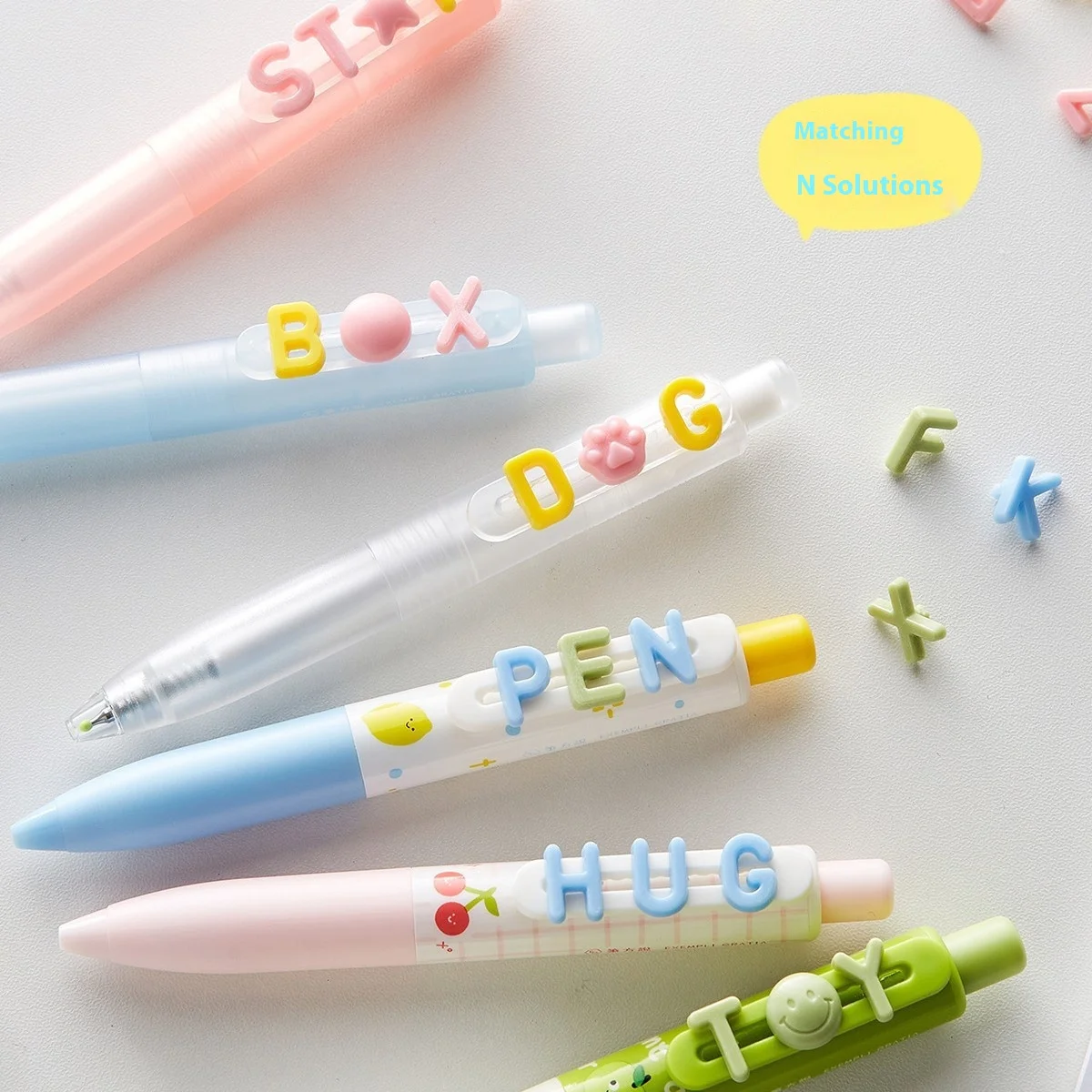 

3 шт./компл., гелевая ручка с милыми отверстиями, 0,5 мм, двойная бусина CS, гладкая ручка для письма, наконечник, забавные комбинации букв, канцелярские принадлежности