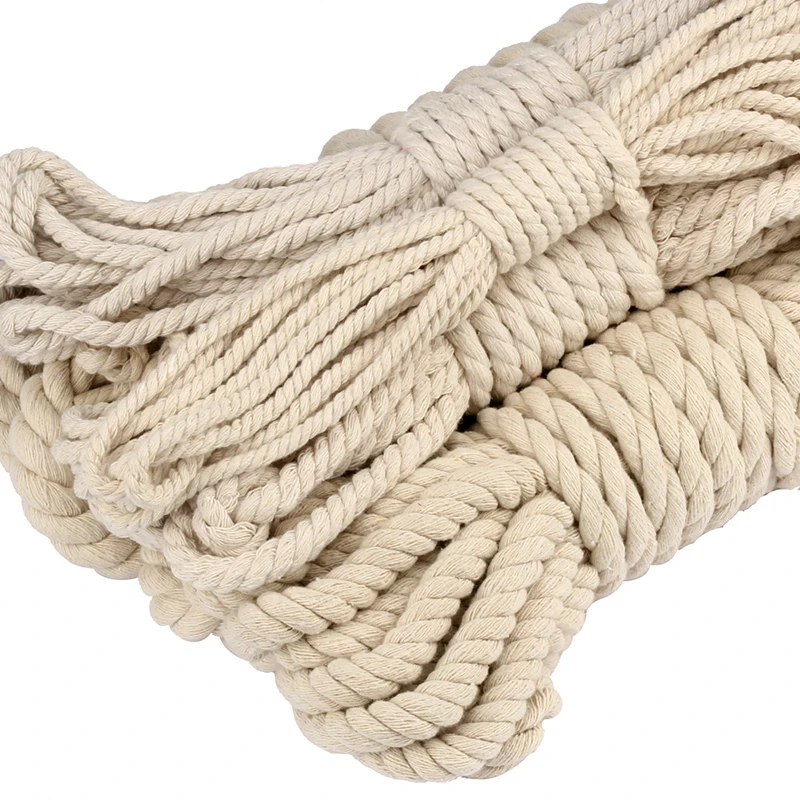 2/5/10M 5-20mm Braid Macrame Cord Twisted Ropes Thread Decorative String 3 Shares Cotton Rope DIY Bag Clothes Home Lace Sewing