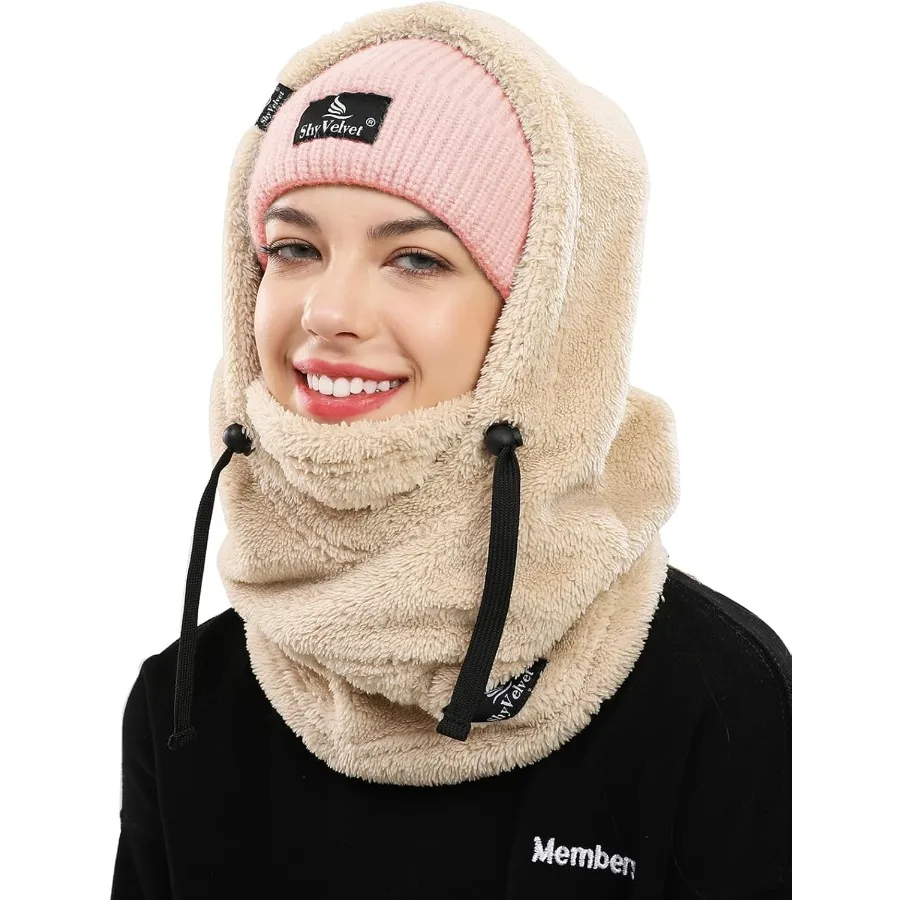 قناع وجه شتوي مقاوم للرياح من المخمل الخجول قناع تزلج من الصوف للرجال والنساء غطاء وجه دافئ قبعة وشاح