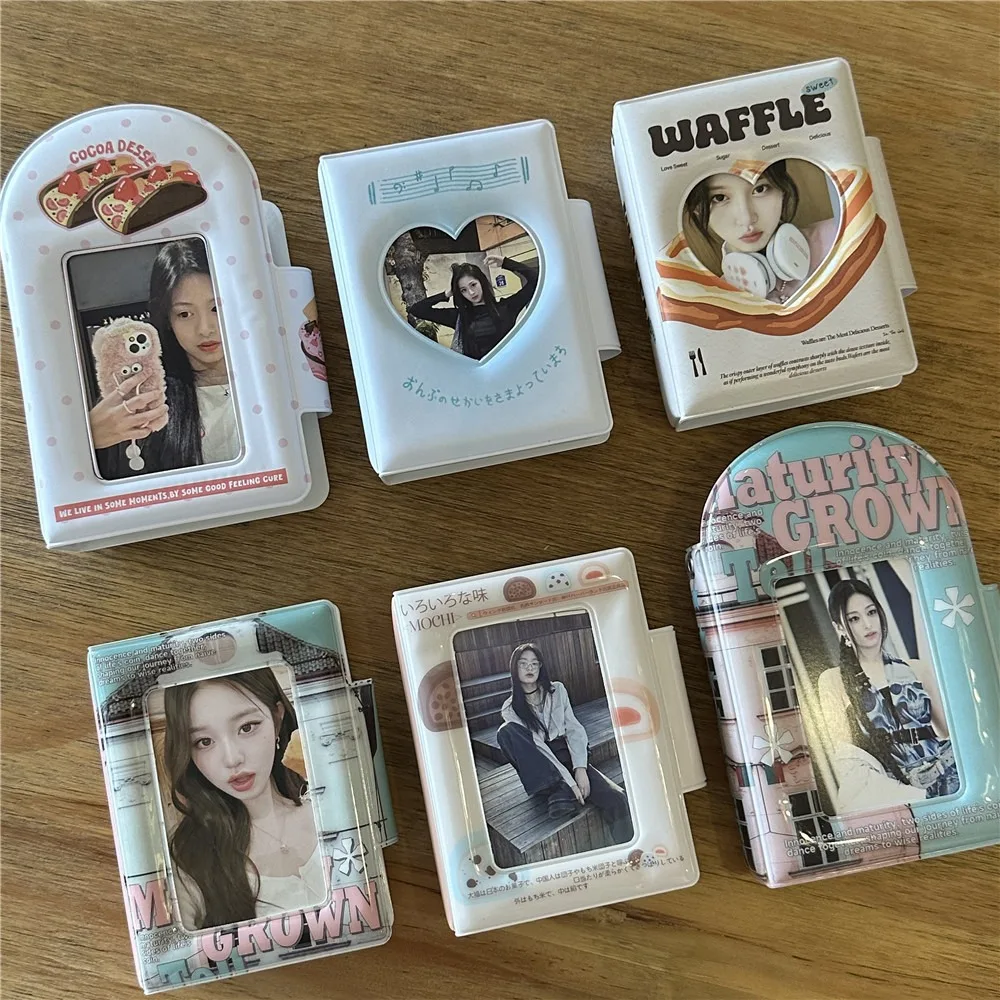 

Cute Japanese Style Card Album 3 Inch Mini Photocard Binder PVC with 16 Internal Pages Postcard Book Unisex