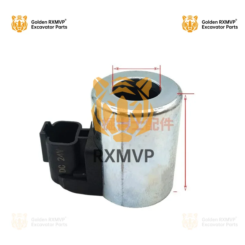 

For XCMG Sany SY coil excavator accessories solenoid valve coil inner diameter 19mm height 50 24V 12V excavator accessories