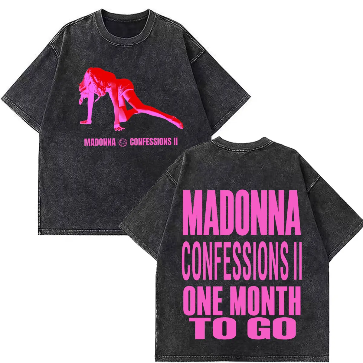 Madonna CONFESSIONS II Album Tour 2026 Print Vintage Washed T