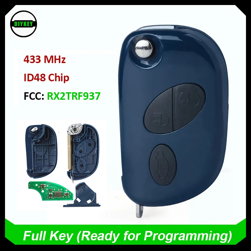 

DIYKEY Smart Remote Flip Key Fob 433MHz ID48 for Maserati Quattroporte GranTurismo Gran Turismo 2005-2011 RX2TRF937