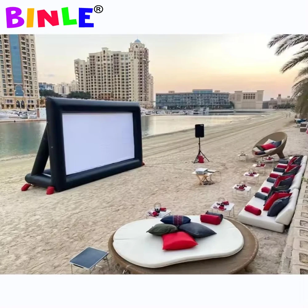 Pantalla inflable hermética para cine, proyector de películas al aire libre, pantalla de Pvc barata para ver Tv, cine de fútbol