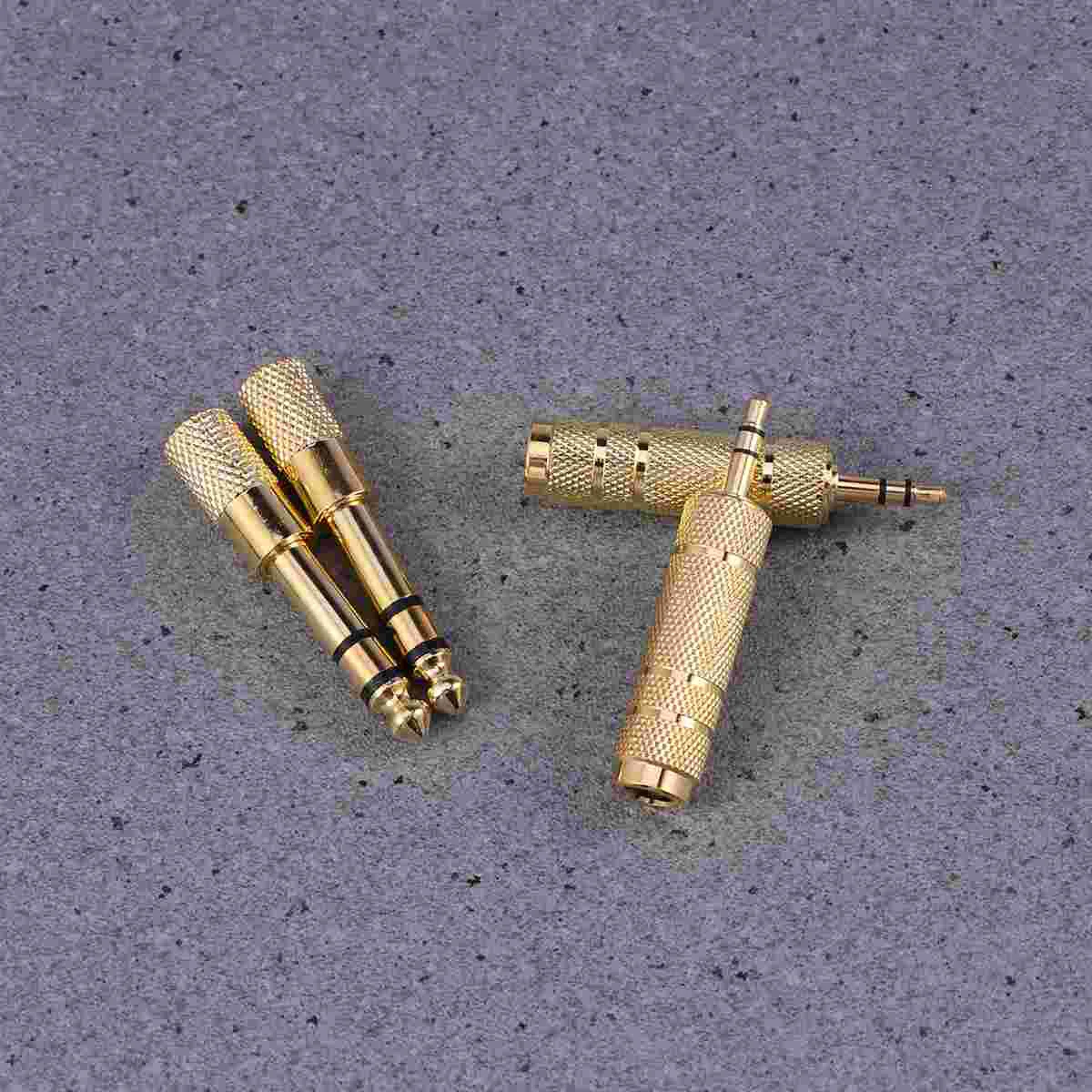 

4 Pcs 65mm Male to 35mm Female Stereo Audio Adapter Gold Plated Headphone Jack Plug Converter for Headphone Audio Earphone Mic