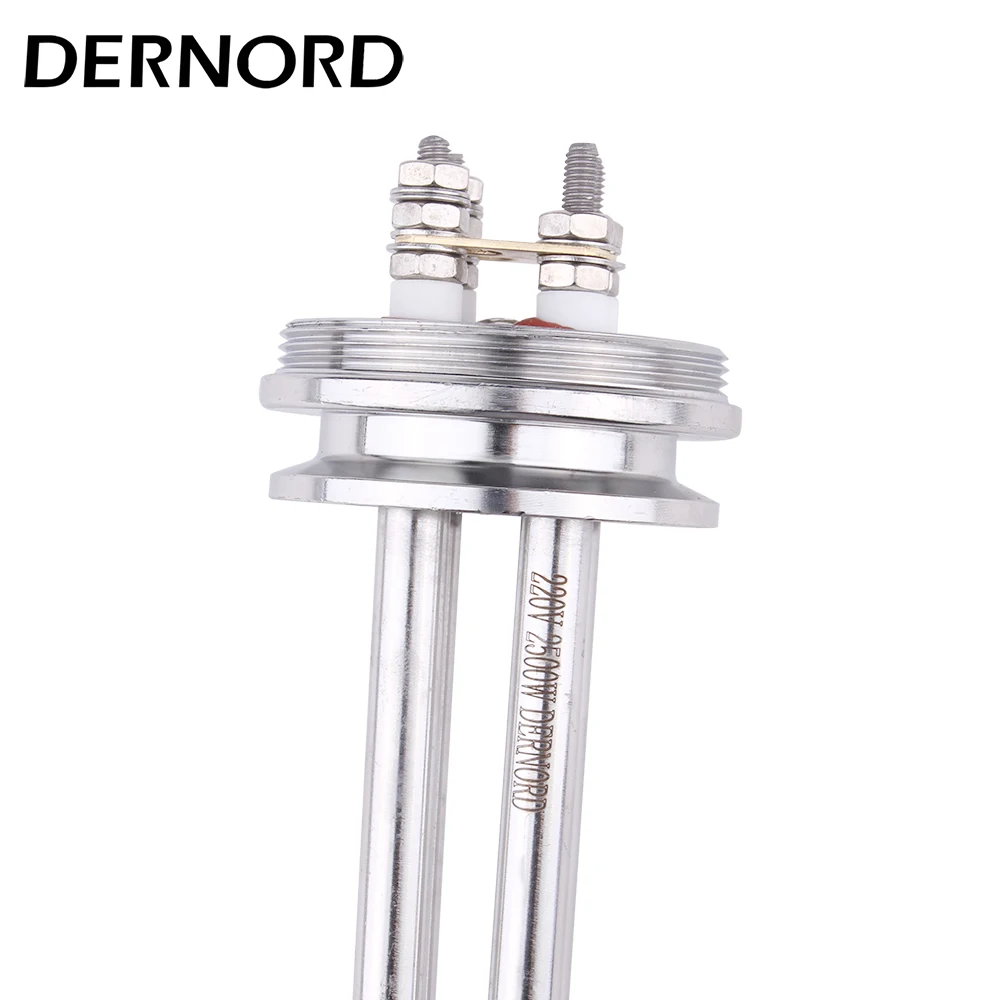 DERNORD 1.5 Inches Immersion Tri Clamp Tubular Heating Element 220V 2500w/3500w/4500w Brew Resistance Heater Water