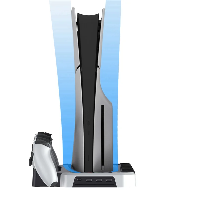 

B63B-Heat Dissipation Base For PS5 Pro/Slim/PS5 Host Cooling Base With Cooling Fan Charging Stand With Storage Rack