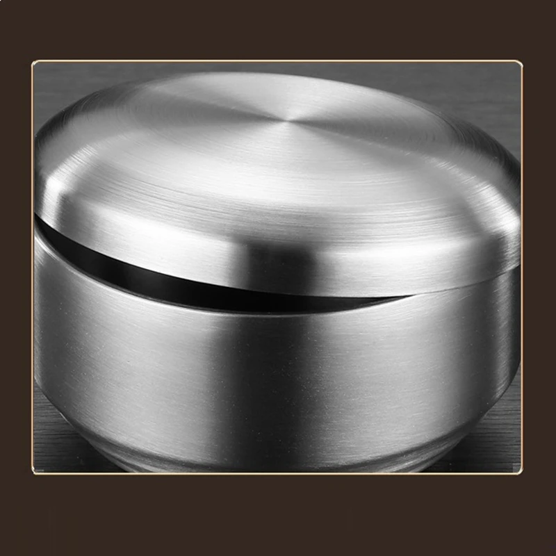 304 Stainless Steel Dining Bowl Double-Layer Insulated Rice Bowl Cooking Bowl Metal Bowl Mix Rice Bowls-A51M
