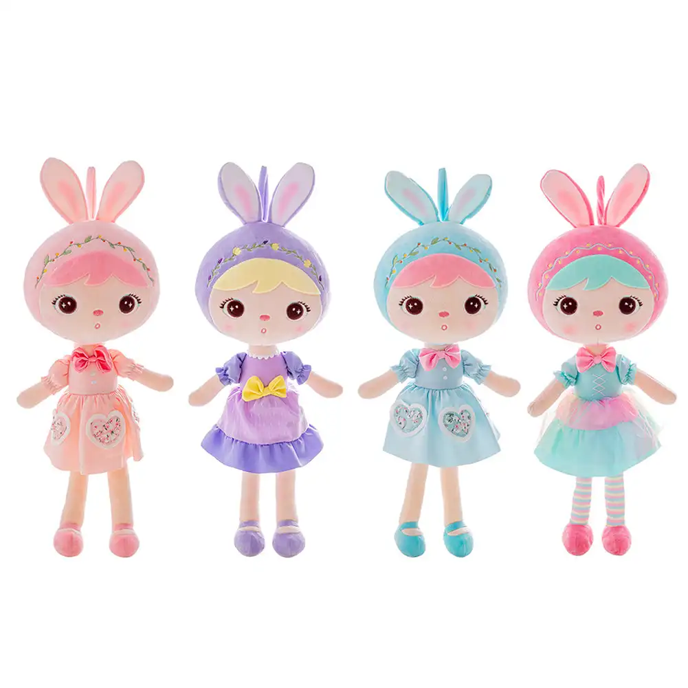 Metoo Jibao Lolita Doll Plush Toys for Girls Baby Birthday Gifts Cute Beautiful Doll with Dress Stuffed Toys for Kids Children