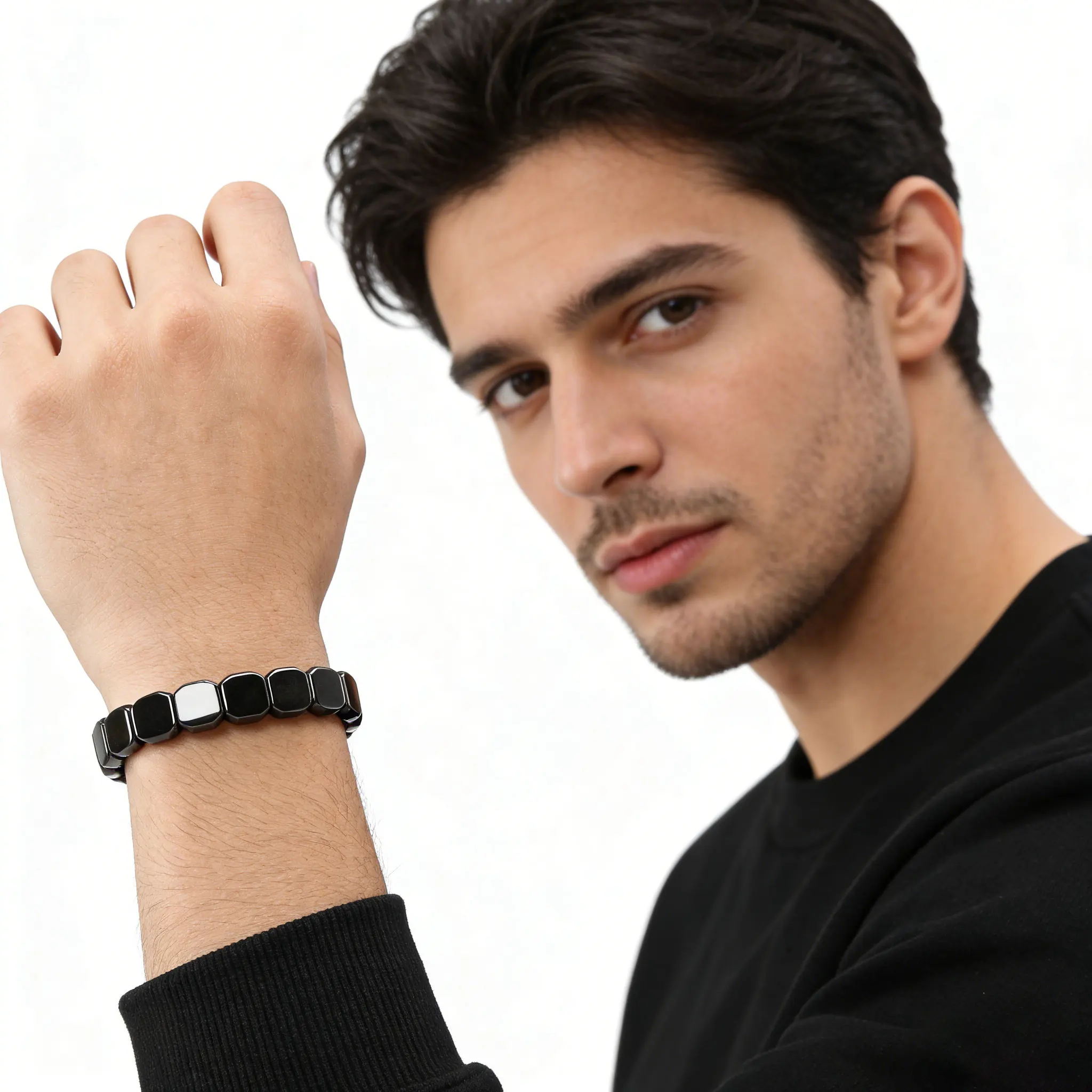 2026 New Men's Hematite Bracelet Hematite Bracelet Increases Male Hormones Restores Confidence Enhances Mental Clarity Focus