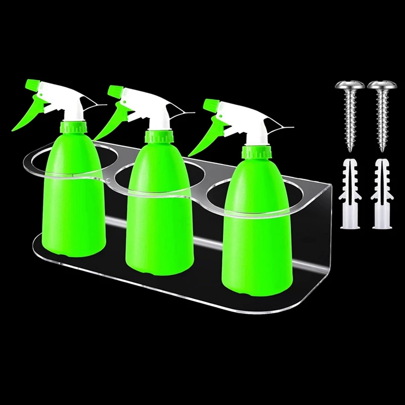 رف علب الأيروسول المثبت على الحائط ، حامل زجاجة الرش ، منظم الأكريليك مع الأجهزة