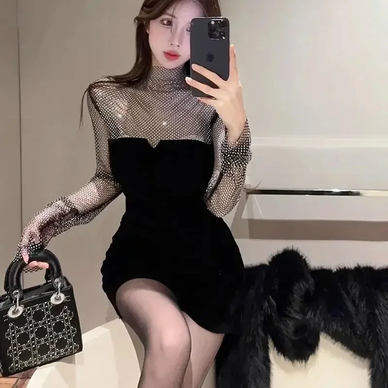 Woman Long Sleeve Dress Sexy Coquette Clothes Dresses for Women Tight Short Mini Corset Bodycon Aesthetic High Quality Luxury X