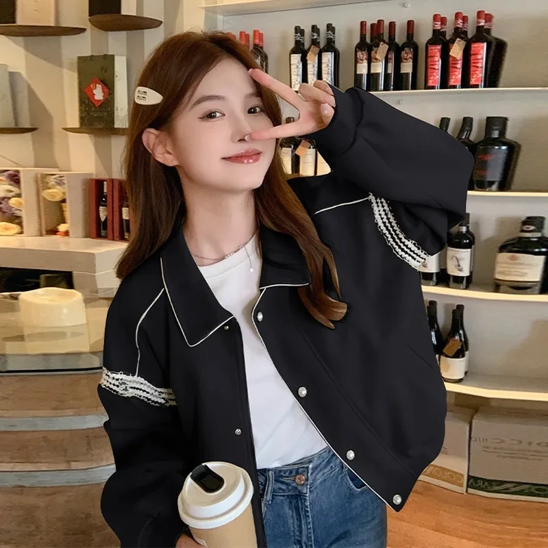 Light Green Casual Women's Coat Jacket Short 2025 Autumn New Female Korean Loose Coats Age-reducing Small Fried Street Overcoat
