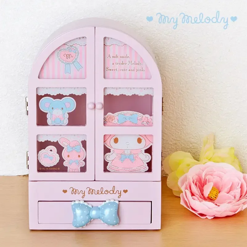 Sanrio My melody little twin star girl sweet and cute cartoon pattern Meipai clay background jewelry storage box holiday gift