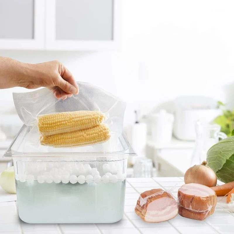 كرات الطبخ Sous Vide خالية من مادة BPA 20 مم 200 كرات مع حقيبة تجفيف شبكية لطباخ الغمر وحمام الماء وحاوية الطبخ Sous Vide