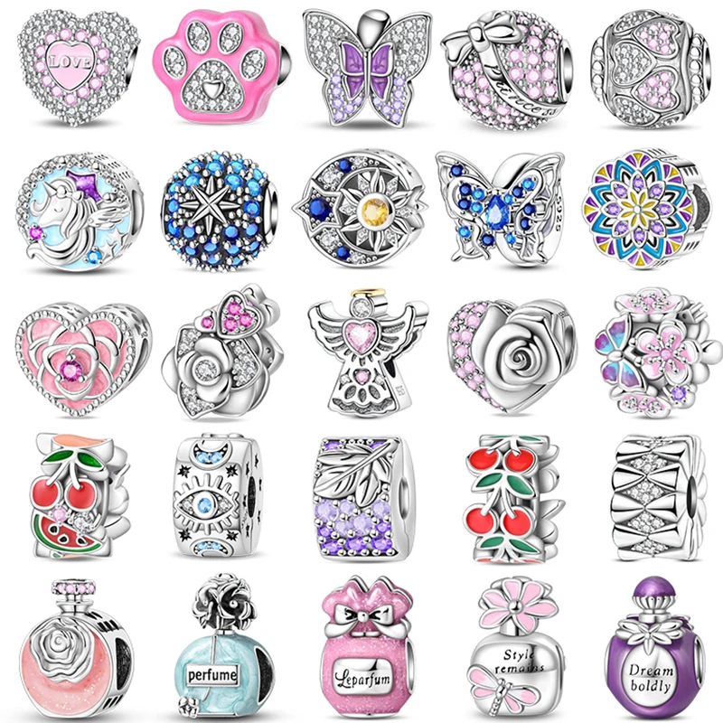 925 Sterling Silver Spring Sunflower Butterfly Flower Blessing Love Fragrance Beads Fit 3mm Bracelet Diy Fine Jewelry Making
