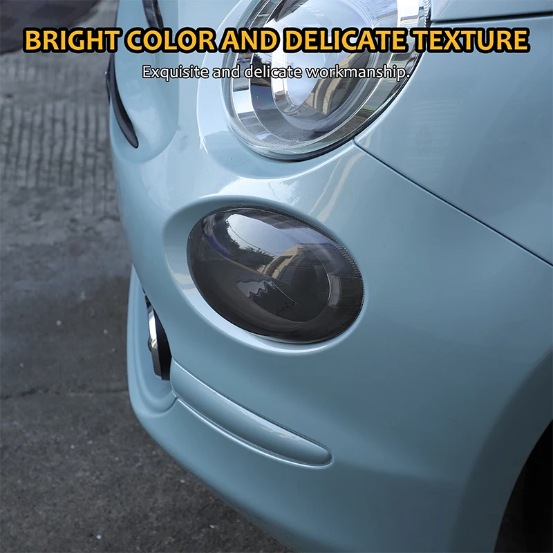 For Fiat 500 2016-2023 ABS Car High Beam Tail Light Decorative Cover Brake Light Indicator Light Protective Cover Accessories