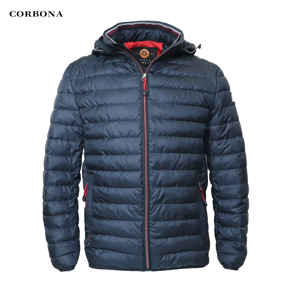 CORBONA-Jaqueta masculina de manga comprida leve, parka à prova de vento, casaco exterior com bolsos, blusão casual, inverno e outono, 2023