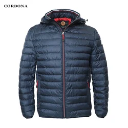 CORBONA-Chaqueta ligera de manga larga para hombre, abrigo de gran tamaño a prueba de viento con bolsillos para exteriores, Parka informal de invierno, 2023