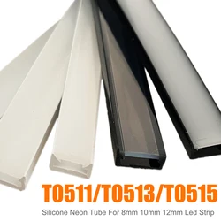 WS2812 WS2811 T0515 T0513 T0511 LED Silicone Tube Flexible Protection Cover Transparent Matte Black Milky For 8-12mm Strip Light
