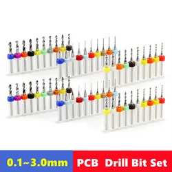 10pcs Carbide PCB micro drill bits 0.1-3.0mm, 3.175mm (1/8) shank for PCB drill bit kit for printed circuit board drilling