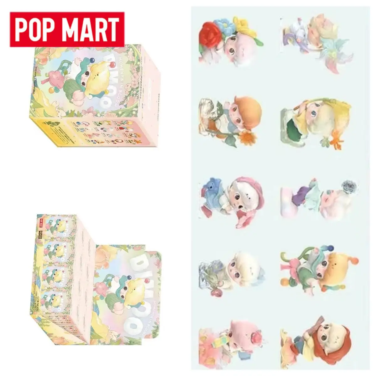 POP MART DIMOO MOMENTS IN BLOOM Series Blind Box Mystery Box Toys Kawaii Ornaments Figurines Home Decor Desktop Model Dolls Gift