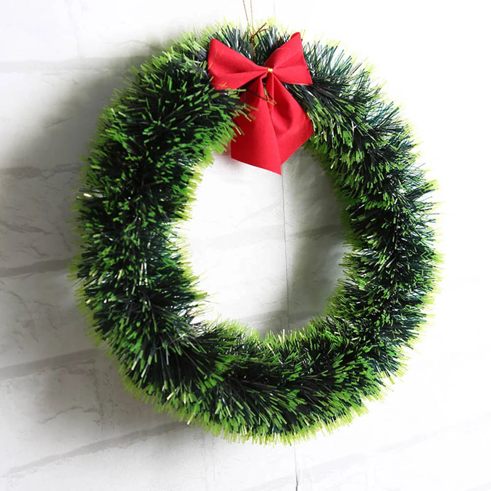 Christmas Green Wreath Decorative Garland with Bowknot (Green) christmas garland christmas wreath holiday wreath