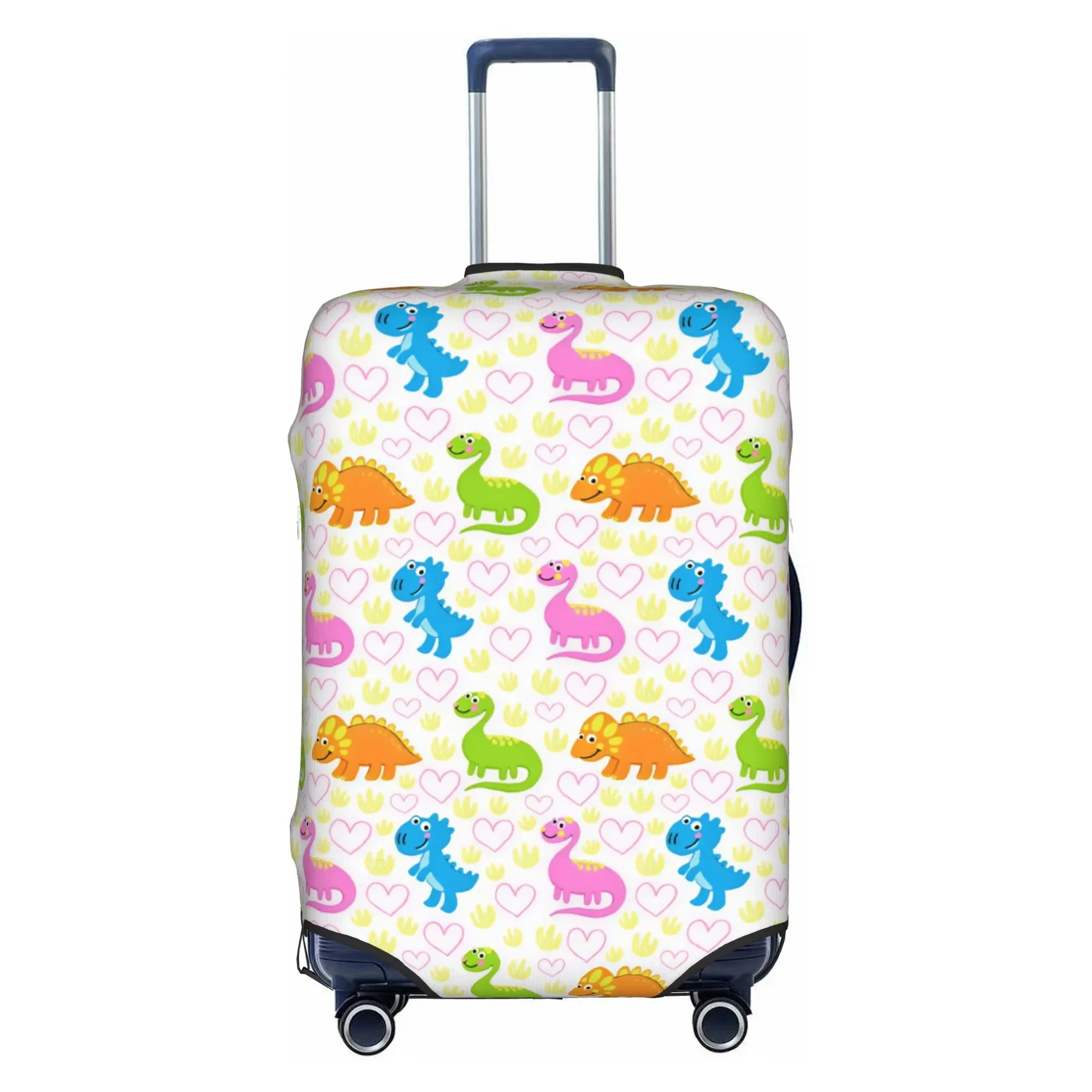Knitted Heart Pattern Pink Print Luggage Cover Elastic Suitcase Protector Dustproof Anti Scratch Travel