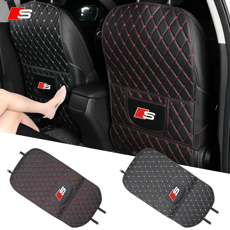 Car Seat Anti-Kick Mat Anti Dirty Pad Cushion Protector Cover For Audi Sline RS A3 A4 A6 A5 Q5 A1 Q7 Q3 Q2 Q8 A7 A8 TT S1 SQ5 RS