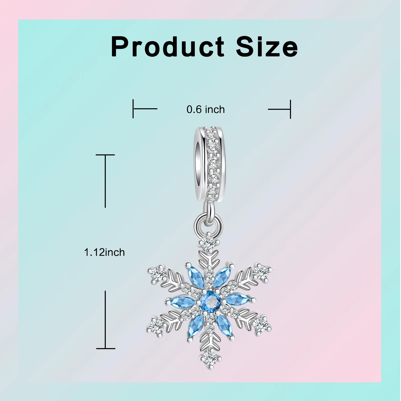 925 Sterling Silver Snowflake Diamond Blue Pendant Charm Fit Original  Charms Bracelets Women DIY Jewelry Gift