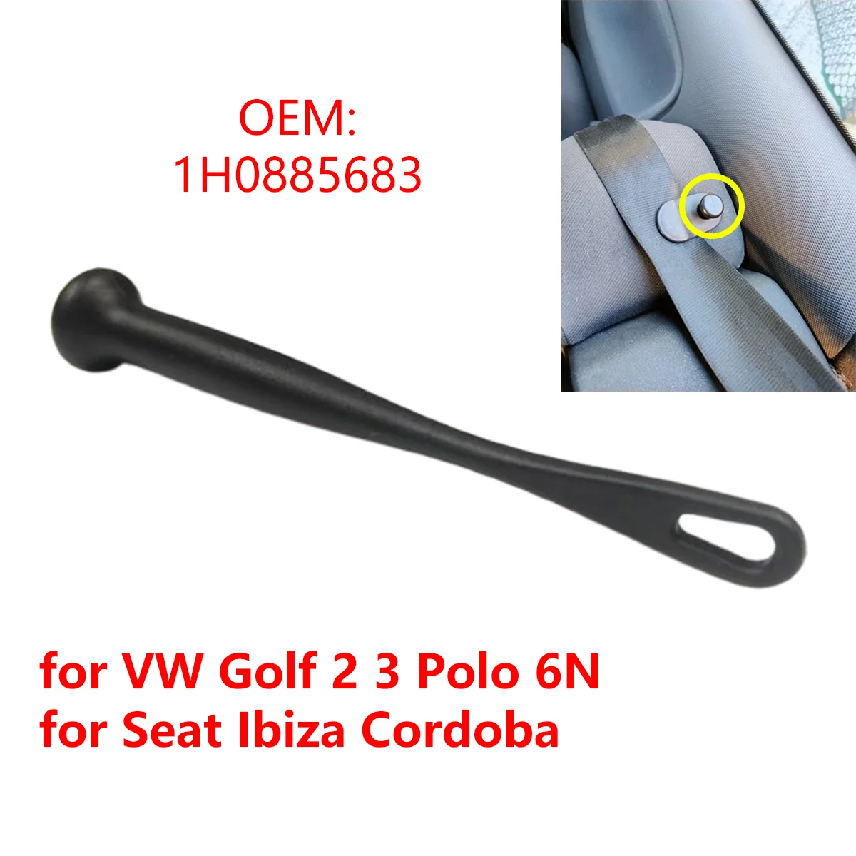 1H0885683 para VW Golf 2 3 Polo 6N Jetta para Seat Ibiza Cordoba bisagra del asiento trasero del coche perilla de Control respaldo perno guía manija de varilla