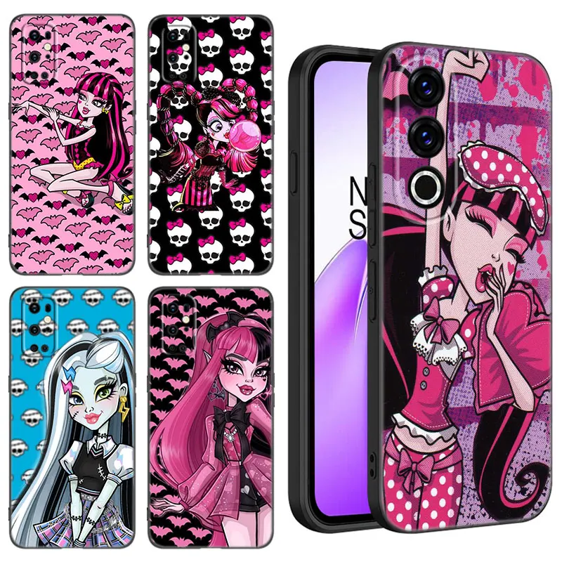 M-Monsters-H-High Anime Black Silicone Phone Case For OnePlus 10R 11R 12R ACE 2 3 Pro 2V 3V Nord CE 2 3 4 Lite N10 N20 N30 SE 5G