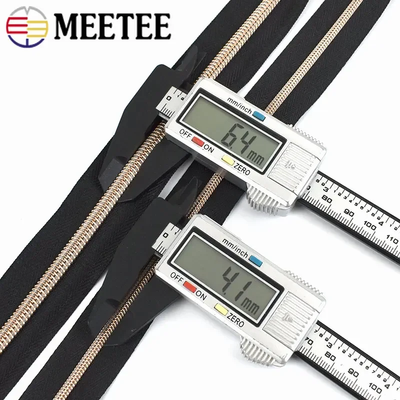 5/10M Meetee 3# 5# Nylon Zippers Tapes Zip By The Meter Repair Kit DIY Bags Garment Zipper Slider Replace Sewing Accessories