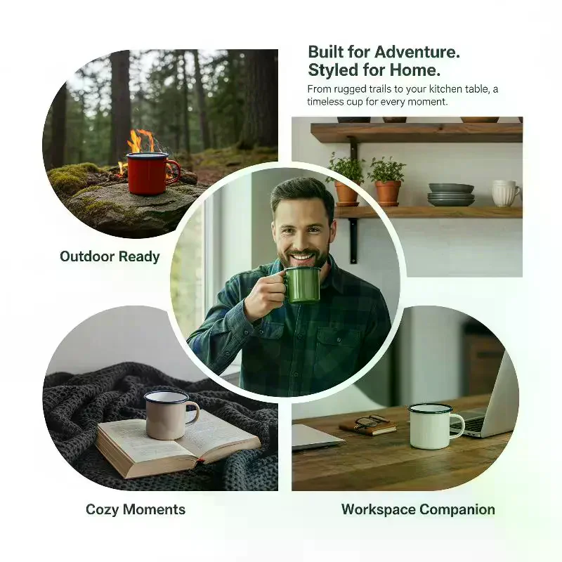 Duurzame emaille drinkbekers m - Home Office Logo recensie en prijs